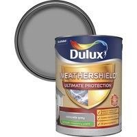 Dulux Weathershield Ultimate protection Concrete grey Smooth Matt Masonry paint 5L