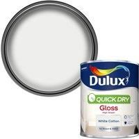 Dulux Quick Dry Gloss Paint - White Cotton - 750ML