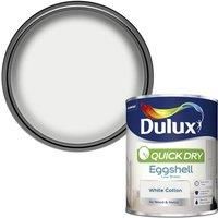 Dulux Quick dry White cotton Eggshell Metal & wood paint 0.75L