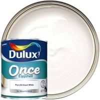 Dulux Once Pure brilliant white Eggshell Metal & wood paint 0.75L
