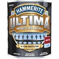 Hammerite Ultima Smooth Metal Paint - 750ml - Ruby Red, (Pack of 1), HMMUMSRR750