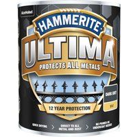 Hammerite Ultima Matt Metal Paint - 750ml - Dark Grey