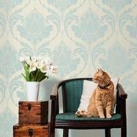 Zahra Duck Egg Wallpaper Duck Egg (Blue)