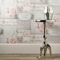 COLLAGE WALLPAPER KIDS ADULTS - FLORAL SHABBY CHIC UNICORNS WOOD HEARTS CARS