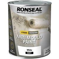 Ronseal 6 Year Anti Mould White Matt Paint for Walls and Ceilings 750ml