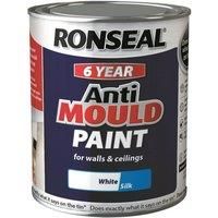 Ronseal 6 Year Anti Mould Paint White | Quick Drying 750ml