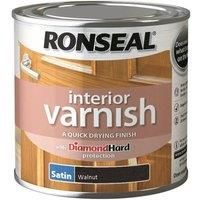 Ronseal RSLIVSWN250 250ml Quick Dry Satin Interior Varnish - Walnut