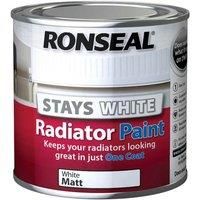 Ronseal Stays White Radiator Paint White 250 / 750 ml Gloss Matt Satin One Coat