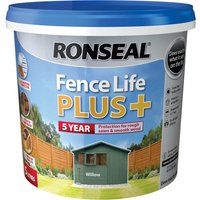 Ronseal Fence life plus Willow Matt Fence & shed Wood treatment 5L