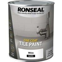 Ronseal One Coat Tile Paint - Gloss White 750ml