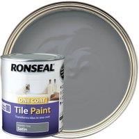 Ronseal One Coat Tile Paint - Satin Granite Grey 750ml