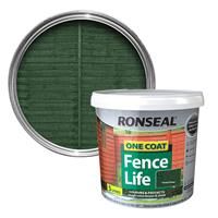 Ronseal One coat fence life Forest green Matt Fence & shed Wood treatment 5L