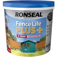 Ronseal Fence life plus Teal Matt Fence & shed Wood treatment 5L