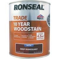Ronseal 10 Year Exterior Satin Woodstain 750ml Deep Mahogany