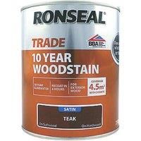 Ronseal 10 Year Exterior Satin Woodstain 750ml Teak