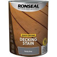 Ronseal Q/D DECKING STAIN ROCKY GREY 5L,PAINT