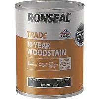 Ronseal 10 Year Exterior Satin Woodstain 750ml Ebony