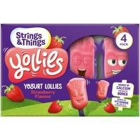 Strings & Things Yollies Yogurt Lollies Strawberry Flavour 4 x 25g (100g)