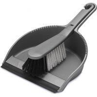 Addis Housewares Dustpan and Soft Brush Set, Metallic Silver