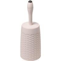 Addis 515798 Faux Rattan Round Toilet Brush Set with Internal Detergent Injection System, Cream, Calico Linen