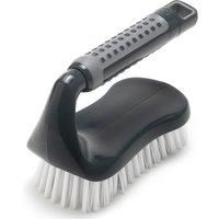 Addis ComfiGrip Floor Scrub Brush with Iron Handle, Metallic Graphite, 7 x 16 x 11 cm, 517700