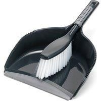 Addis ComfiGrip Large Dustpan and Soft Brush Set, Metallic Graphite, 11 x 23 x 35 cm