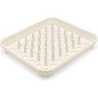 Addis 517943 Dish Draining Rack with Drying Pegs, W33.5 x d38cm, Linen Cream, 38 x 33.5 x 5 cm