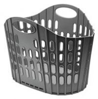 Addis Flat Easy Store Laundry Basket Hamper, Dark Grey, 38 Litre
