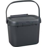 Addis 518251 Everyday Kitchen Food Waste Compost Caddy Bin, 4.5 Litre, Sliver, Metallic Silver
