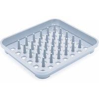 Addis 518356 Eco Made from 100% Recycled Plastic Draining Dish Plate Rack with pegs, Light Grey, 33.5 x 38 x 5cm