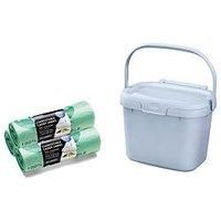 Addis Eco Range Kitchen Compost Caddy 4.5L Food Waste Bin, 100% Recycled Plastic