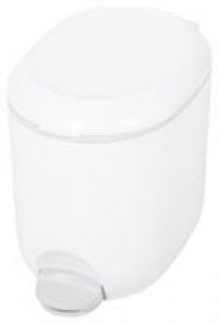 Addis Premium Deluxe Bathroom Pedal Bin with inner, 3.5 litre, White Grey, 29 x 18.5 x 23cm