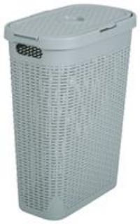 Addis Slimline Laundry Basket - Light Grey