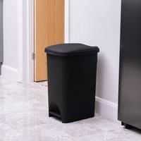 Addis Eco Made from 100% Plastic Family Kitchen Pedal Bin, 40 Litre, 518999ADF, Recycled Black