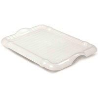 Addis 30 litre Clear Plastic Unistore Storage Boxes with clip lock lid and base, Pack of 3, tough reliable stackable nestable, Made in the UK, Clear (519162)