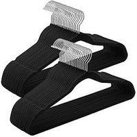 Addis Velvet Clothes Hangers 45cm, Pack of 50 hangers, Strong durable with swivel Hooks, for all garments coats shirts suit jackets, Black