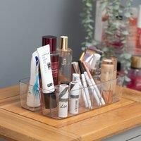 Addis Large 2 Pull Out Drawer Stackable Organiser Clear Acrylic Make Up Cosmetic Storage Organiser Box, Clear Acrylic