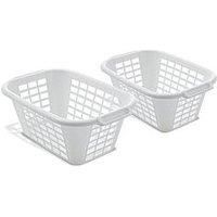 Addis Rectangular Laundry Basket in White