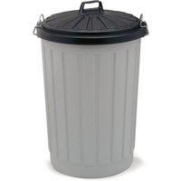 Addis 90L Round Dustbin  Grey & Black