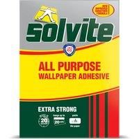 Solvite All-Purpose Wallpaper Adhesive, Reliable Adhesive for Wallpaper, All-Purpose Adhesive with Long-Lasting Results, Wallpaper Paste hangs up to 20 Rolls (2 x 10 Roll Sachets)