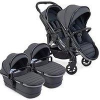 Icandy Peach 7 Twin Pushchair Set - Dark Grey Phantom