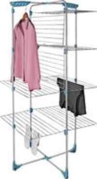 Minky Tower Indoor Airer with 40 m Drying Space, Metal, White/Blue
