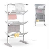 Minky SureDri 4 Tier Heated Clothes Airer with Cover, Built in Timer, Electric Clothes Dryer, Heated Airer, Clothes Horse, 23m Capacity, Silver, 147 x 73.5 x 71cm