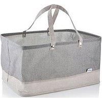Minky Fabric Water-Resistant Laundry Basket, Grey Hamper Basket With Sturdy Carry Handles, 52L Waterproof Washing Basket, Collapsible Design, Large Storage Basket