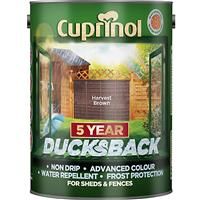 Cuprinol Ducksback 5 Year Waterproof for Sheds and Fences, 5 L - Harvest Brown