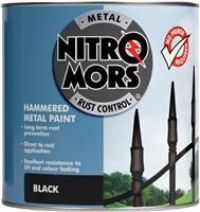 Nitromors Anti-Rust Hammered Finish Metal Paint, Black, 2.5 L