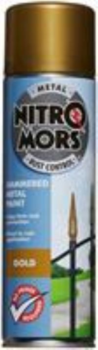 Nitromors Hammered Finish Metal Paint - Gold 500ml Aerosol | Protection Against Rust and Corrosion | Superior Coverage |NOG500…