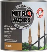 Nitromors Smooth Metal Finish UV Resistant Anti Rust Protection Gold Paint 750ml