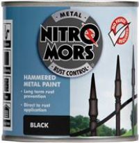 Nitromors Anti-Rust Hammered Finish Metal Paint, Black, 250 ml