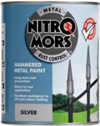 Nitromors Anti- Rust Hammered Metal Paint Silver 750ml